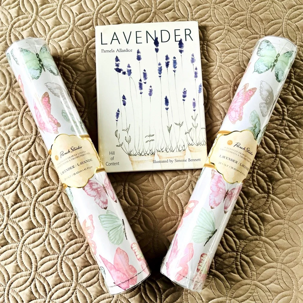 Punch Studio set/2 lavender drawer liners and Lavender book. ❣️
